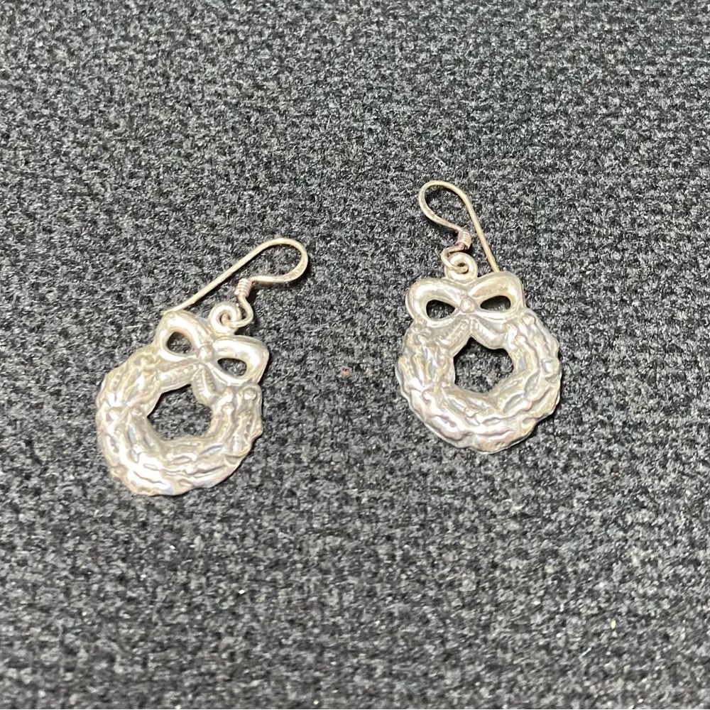 Sterling wreath earrings